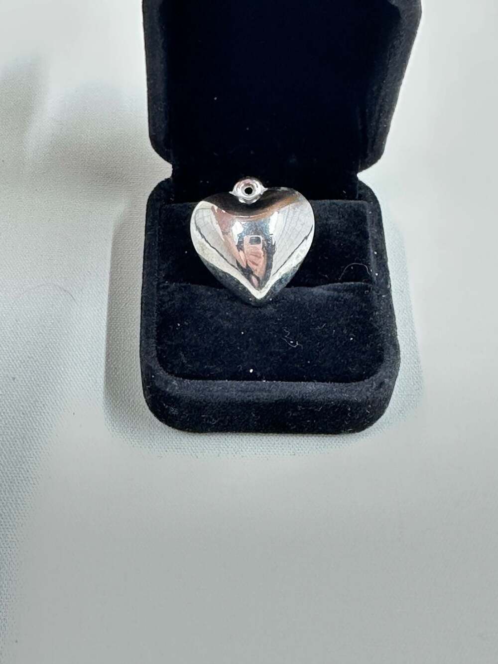 Sterling Silver Puffed Heart Charm Pendant